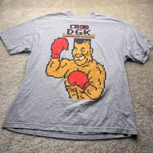 DGK Lights Out Boxing 8-Bit Pixel Art Graphic T-Shirt Mens XL Heather Gray Kayo
